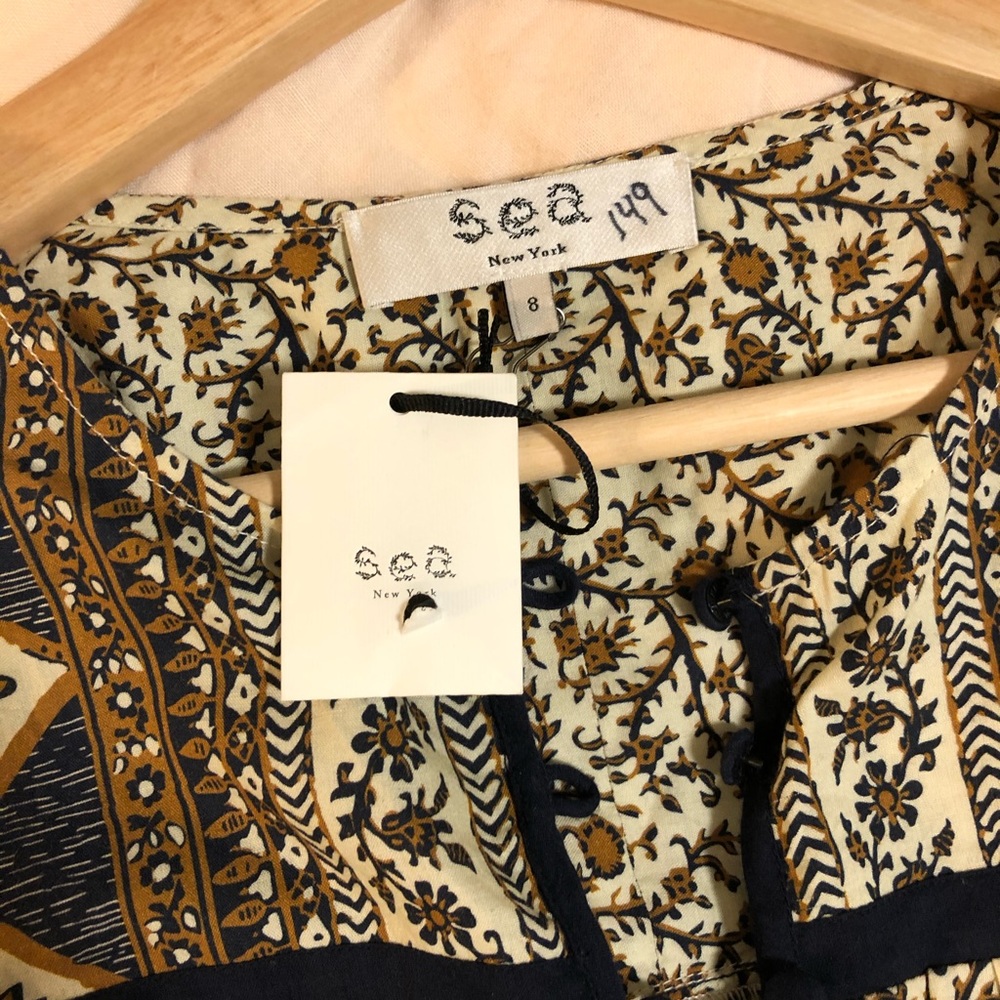 New Sea Contrast Binding Print Dress Size 8 - Picture 6 of 6